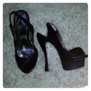 Bebe 5 inch high heel strap shoe